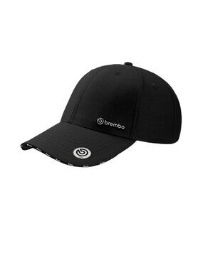 Brembo Racing Black Adjustable Baseball Cap With Embroidered Logo & Brim Detaili